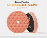 PAD SPUMA Shine Mate 150 - 180mm – Burete Profesional pentru Tăiere Medie, Orange Diamond, Design Antifricțiune, Compatibil cu Mașină de Polishat Rotativă și DAGNR HOUSE